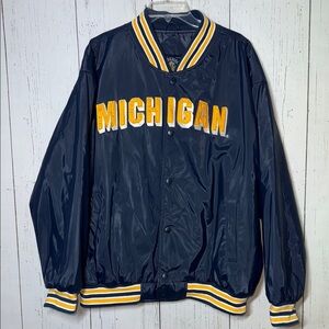 Steve & Barry’s Vintage Blue Yellow Michigan Bomber Varsity Collegiate Coat XL